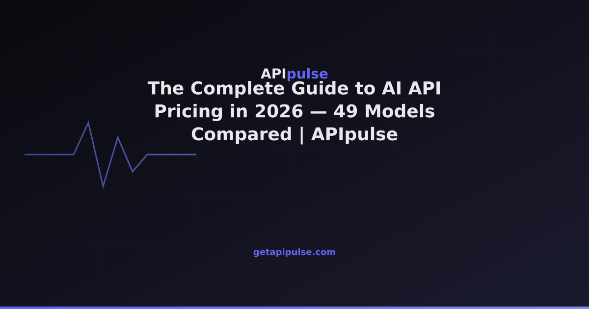 The Complete Guide to AI API Pricing in 2026 — 59 Models Compared ...