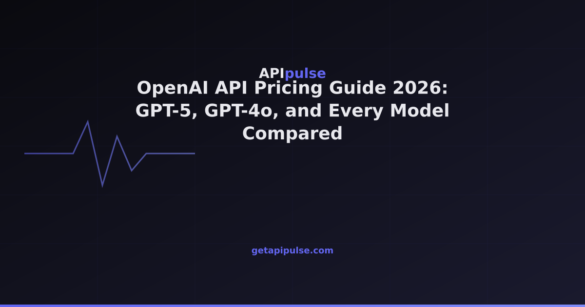OpenAI API Pricing Guide 2026: GPT-5, GPT-4o, and Every Model Compared ...