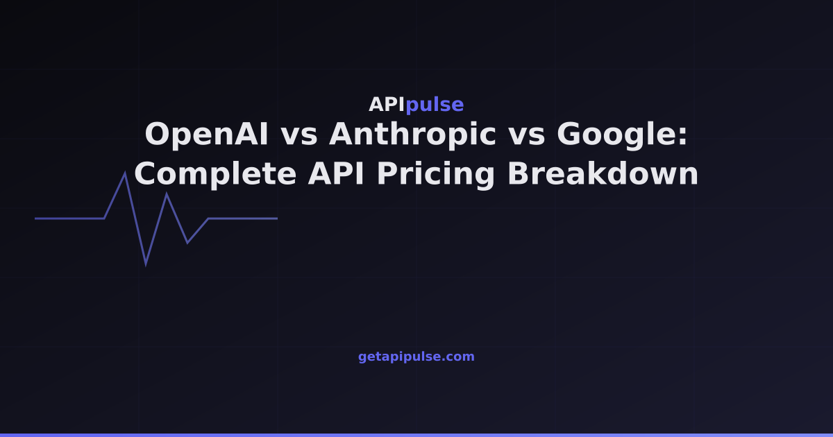 OpenAI vs Anthropic vs Google: Complete API Pricing Breakdown — APIpulse