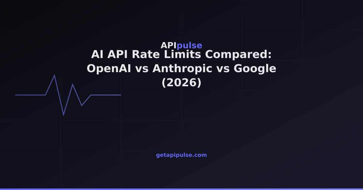 AI API Rate Limits Compared: Every Provider's Limits in 2026 — APIpulse
